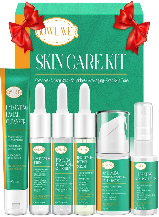 GOWLAVER Lifting & Firming Anti-Aging Skin Care Set Kit for Women Teens,Niacinamide Retinol Serum,Hyaluronic Acid Serum,Skincare Gift Set,Facial Skin Care Products,Face Care Routine Kit Christmas Gift Women - Image 1